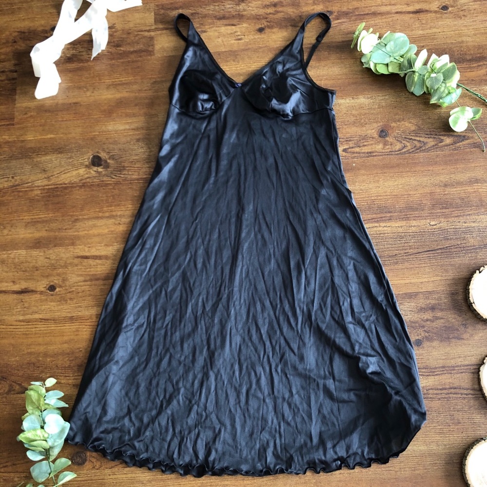 Vintage SLIP DRESS with lace and crimp details